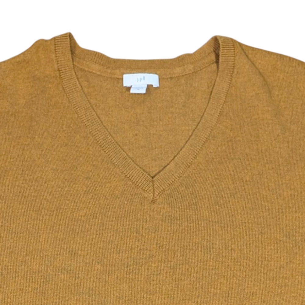 J Jill V-Neck Dolman Sleeve Mustard Silk Wool Cotton Soft Cozy Blend Sweater M - Picture 6 of 9